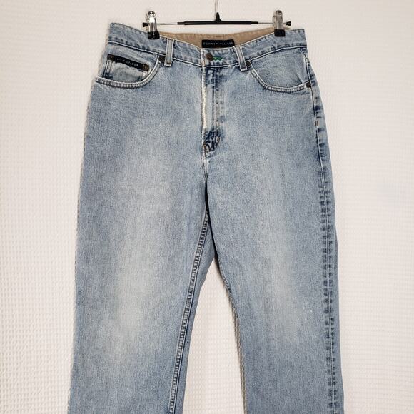 Vintage Tommy Hilfiger Jeans Mens 34x30 Blue Relaxed Fit Light Wash Faded Y2K - Picture 15 of 16